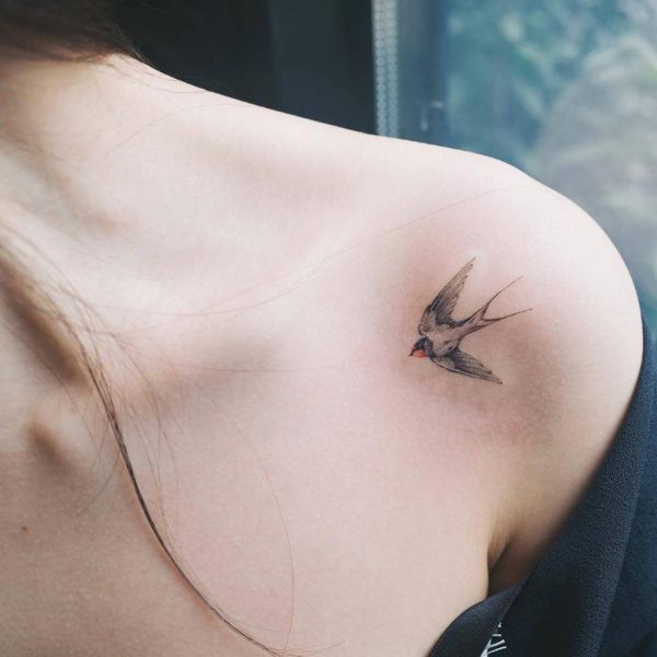 Small and delicate shoulder tattoos for girls