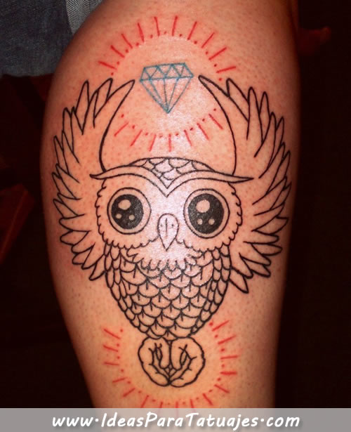 108 Tattoos of owls and fairies for girls