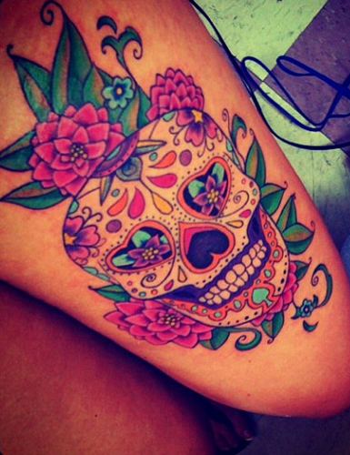 Wonderful Mexican cranium tattoos