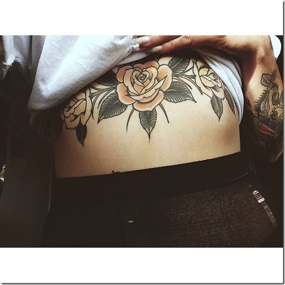 Feminine Tummy Tattoos For Ladies