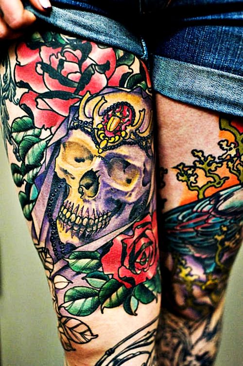 Wonderful Mexican cranium tattoos