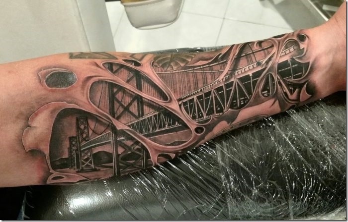 Wonderful Tattoo Design Bridge