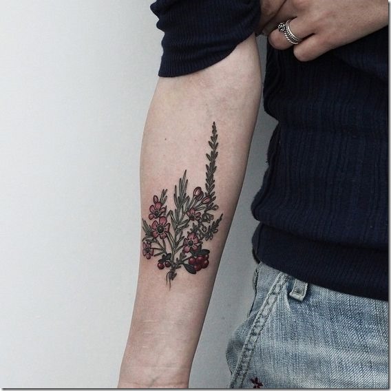 Splendid Bouquet Of Flowers Tattoo Designs