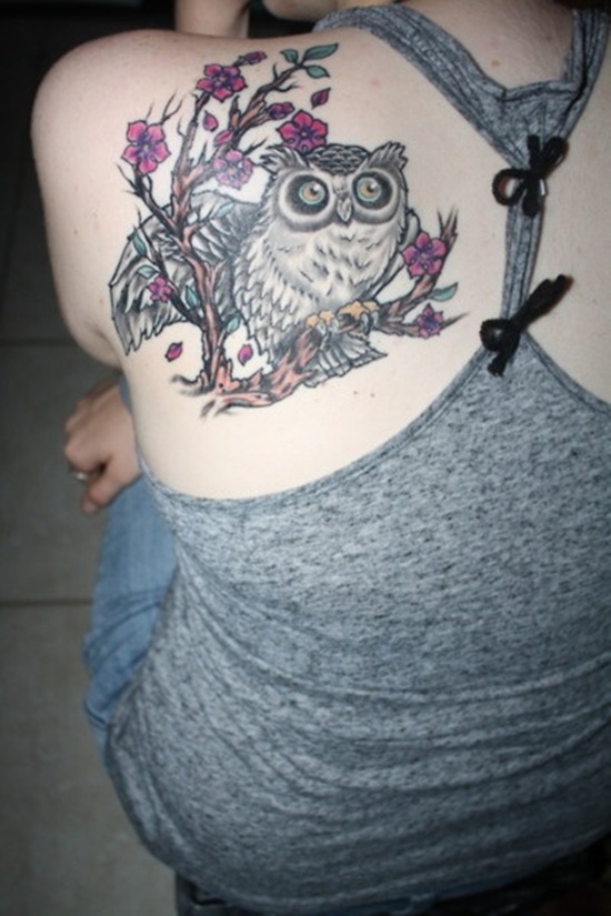 108 Tattoos of owls and fairies for girls