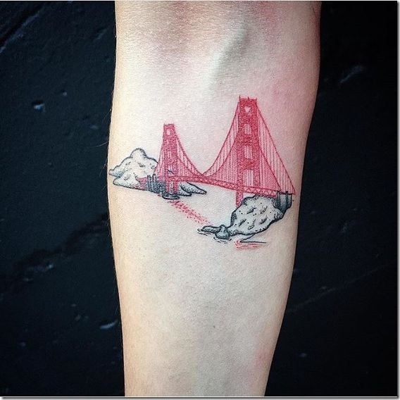 Wonderful Tattoo Design Bridge