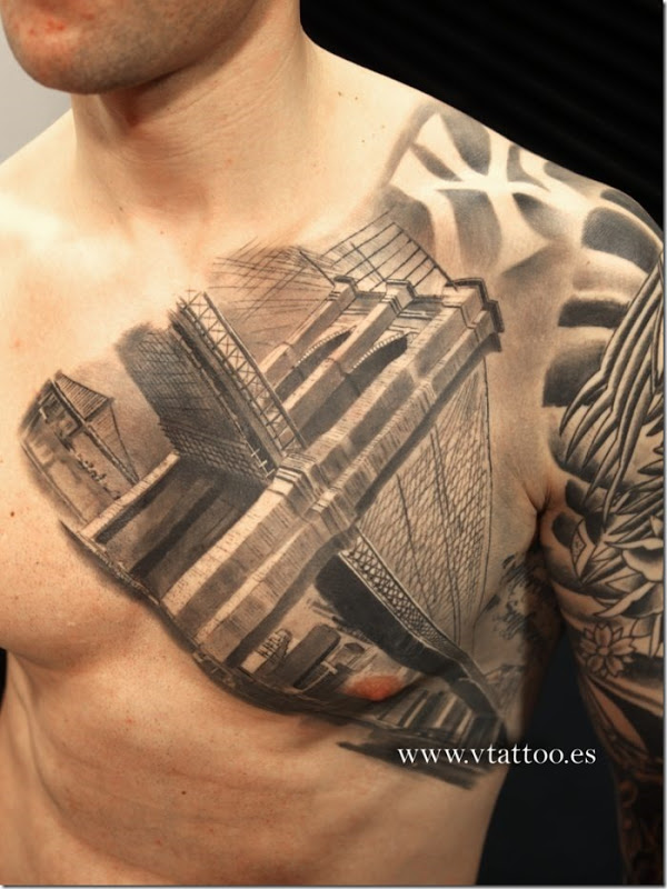 Wonderful Tattoo Design Bridge