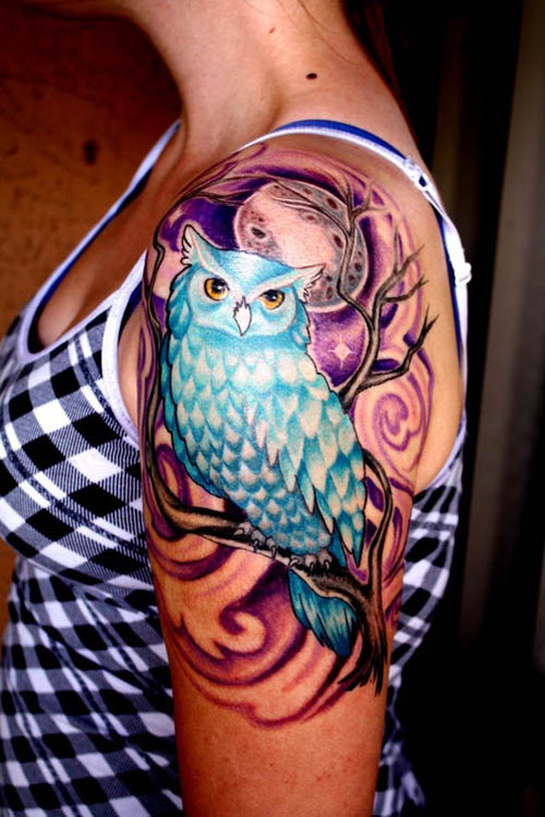 108 Tattoos of owls and fairies for girls