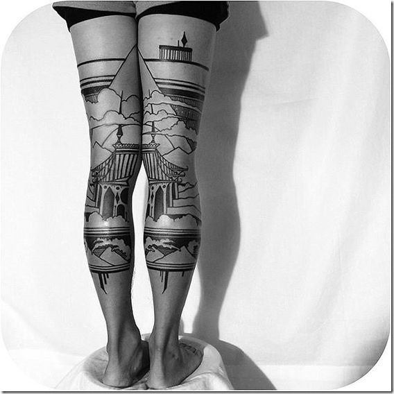 Wonderful Tattoo Design Bridge