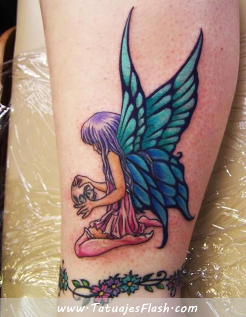 108 Tattoos of owls and fairies for girls