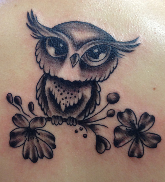 108 Tattoos of owls and fairies for girls