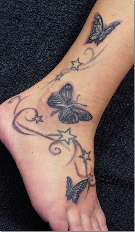 butterfly tattoo designs on foot