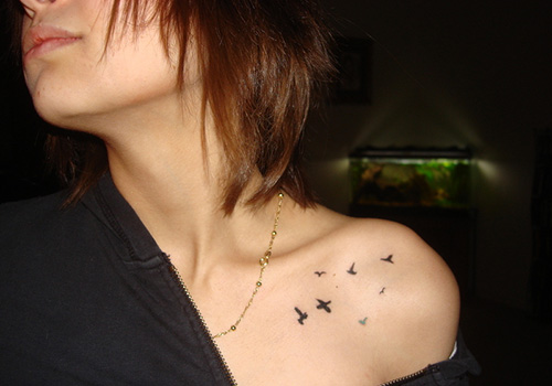 Small and delicate shoulder tattoos for girls