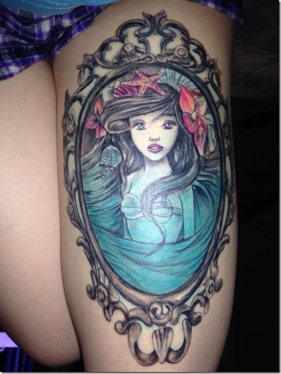 Horny Thigh Tattoos For Girls