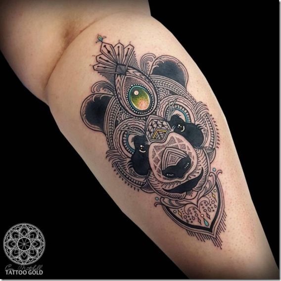 Lovable Plush Panda Tattoo Designs