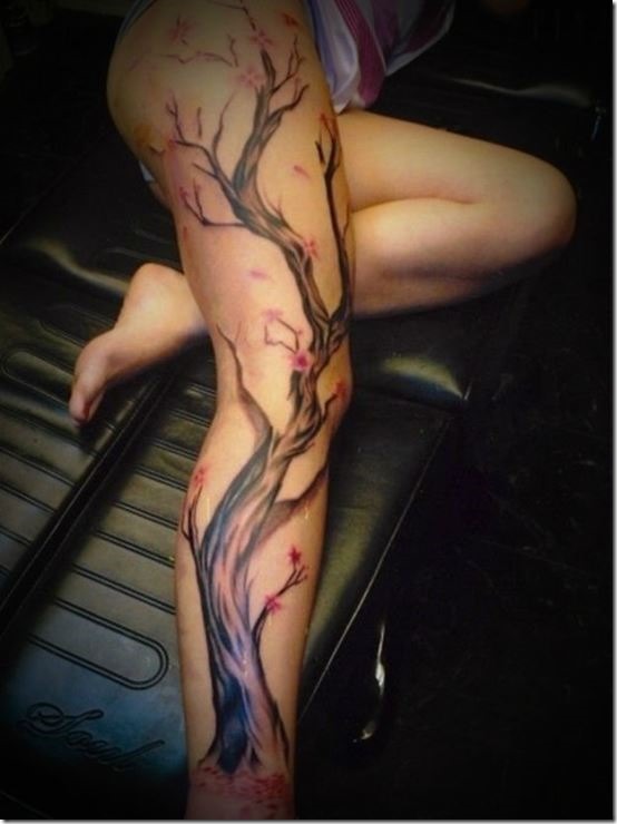 Horny Thigh Tattoos For Girls