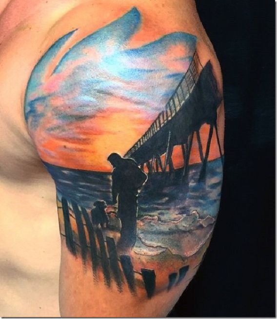 Wonderful Tattoo Design Bridge