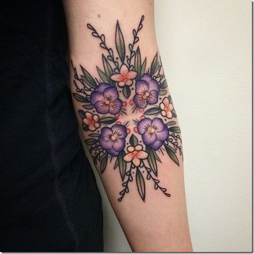 Splendid Bouquet Of Flowers Tattoo Designs