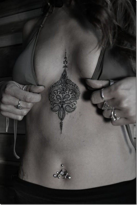 Putting Sternum Tattoo Designs For Ladies