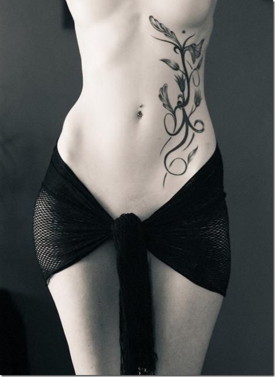 Feminine Tummy Tattoos For Ladies
