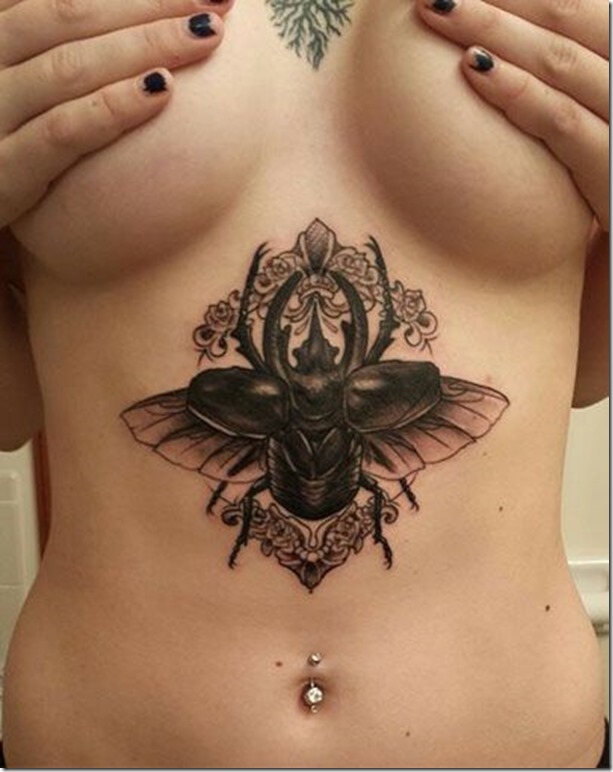 Feminine Tummy Tattoos For Ladies