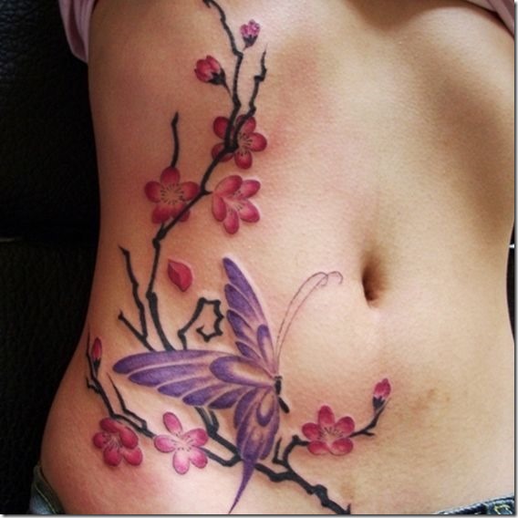 Feminine Tummy Tattoos For Ladies