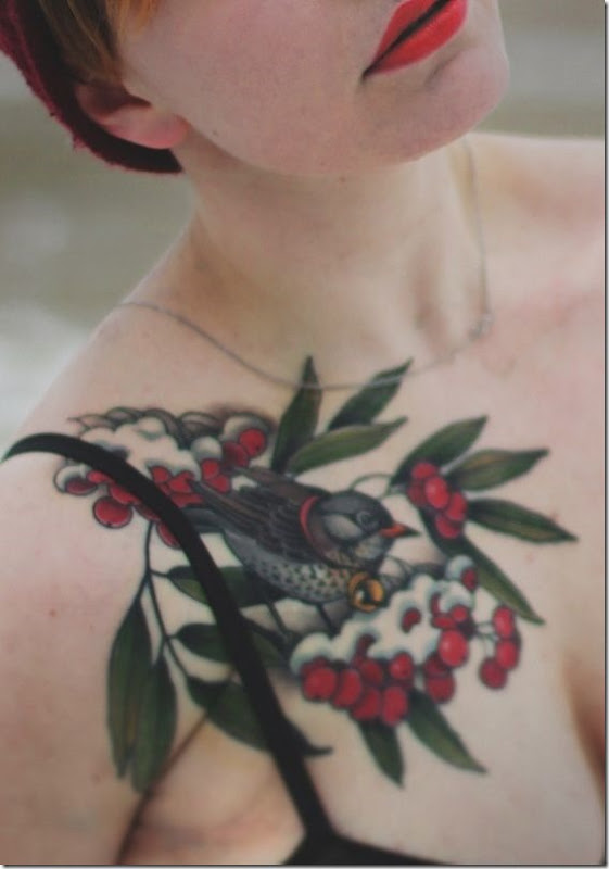 Stylish and Impertinent Clavicle Tattoos for Girls