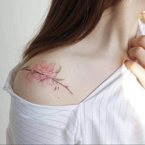 Small and delicate shoulder tattoos for girls