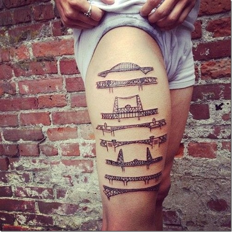 Wonderful Tattoo Design Bridge