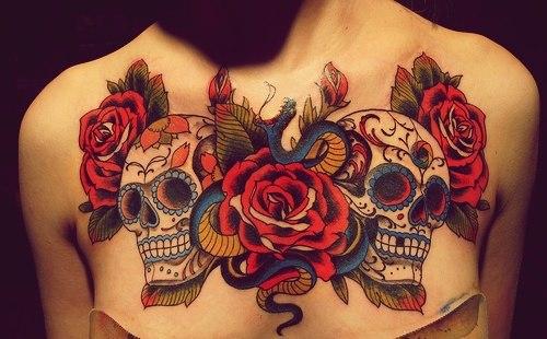 Wonderful Mexican cranium tattoos