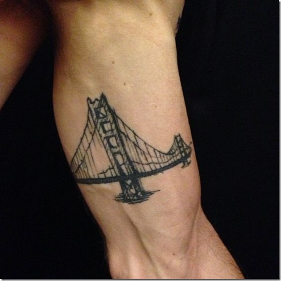 Wonderful Tattoo Design Bridge