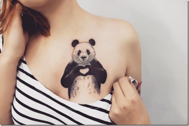 Lovable Plush Panda Tattoo Designs