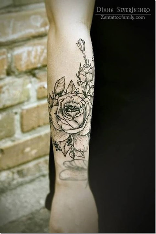 Lovely Exterior Of The Forearm Tattoos
