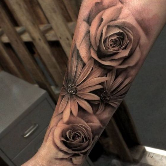 99 Roses tattoos designs for ladies