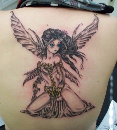 108 Tattoos of owls and fairies for girls