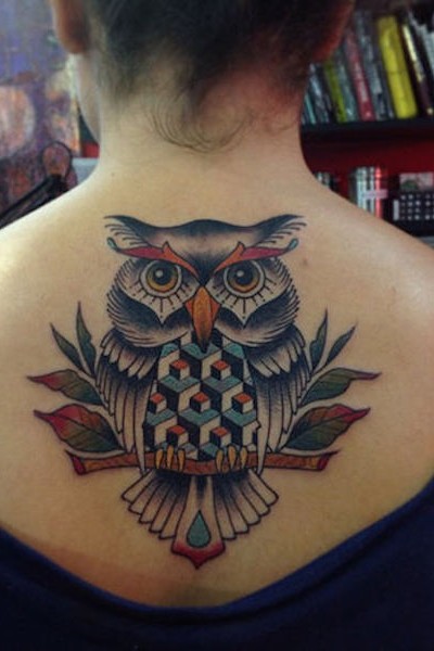 108 Tattoos of owls and fairies for girls