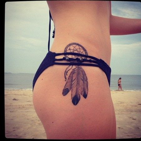 98 Lovely and female dreamcatcher tattoos