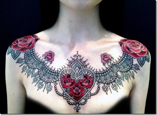 Distinctive Chest Tattoo Designs for Girls