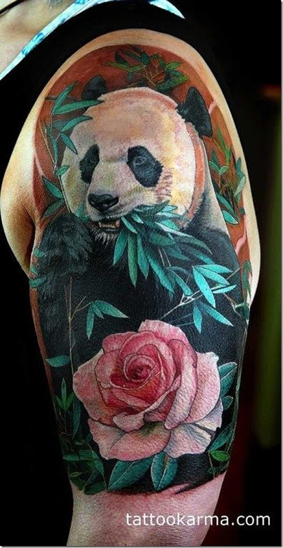 Lovable Plush Panda Tattoo Designs