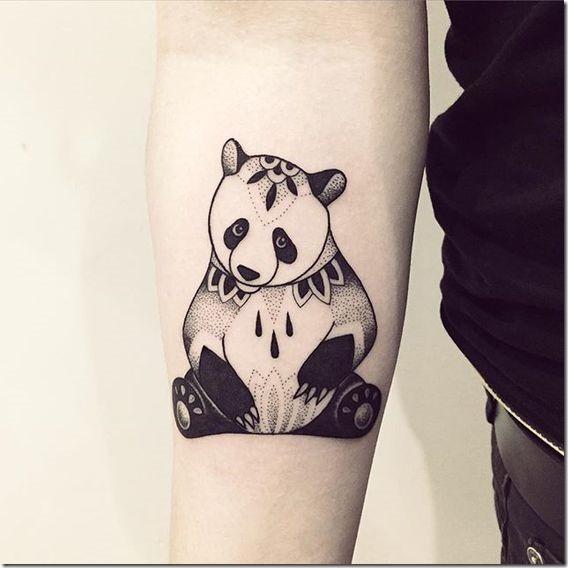 Lovable Plush Panda Tattoo Designs