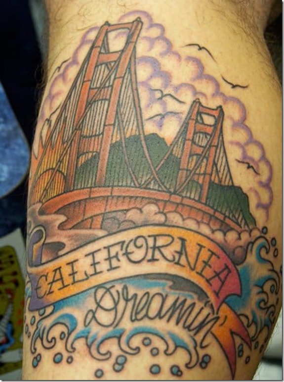 Wonderful Tattoo Design Bridge