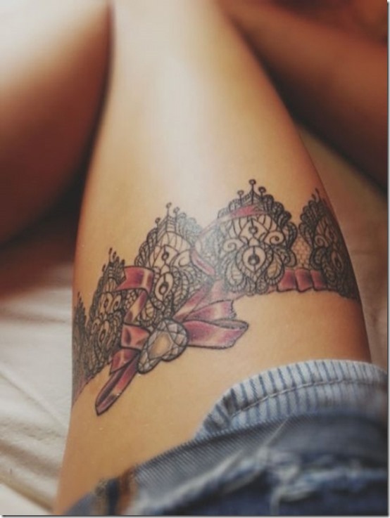 Horny Thigh Tattoos For Girls