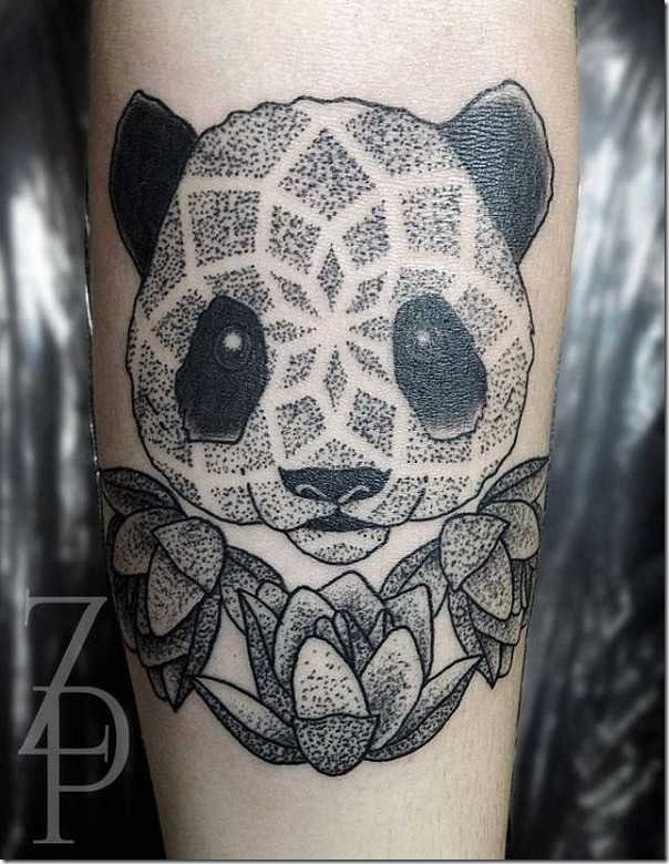 Lovable Plush Panda Tattoo Designs