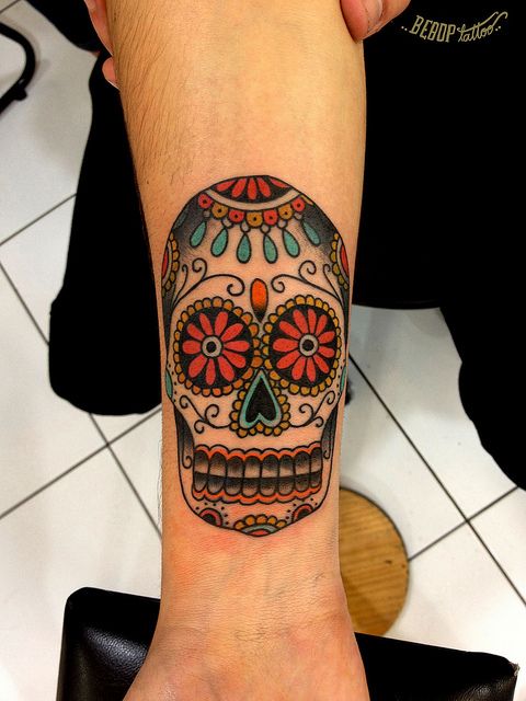 Wonderful Mexican cranium tattoos