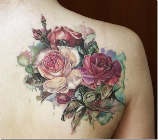 Splendid Bouquet Of Flowers Tattoo Designs