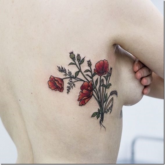 Splendid Bouquet Of Flowers Tattoo Designs