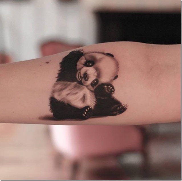 Lovable Plush Panda Tattoo Designs