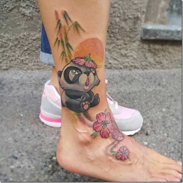 Lovable Plush Panda Tattoo Designs