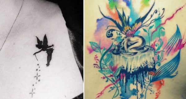 108 Tattoos of owls and fairies for girls