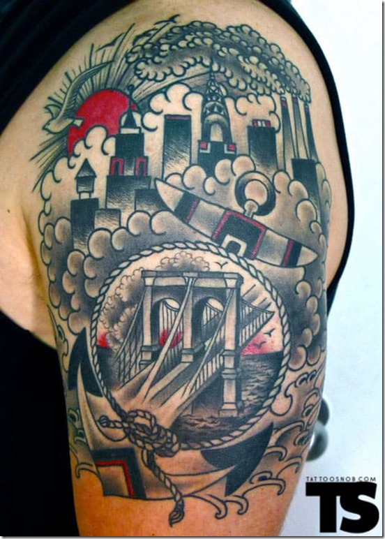 Wonderful Tattoo Design Bridge