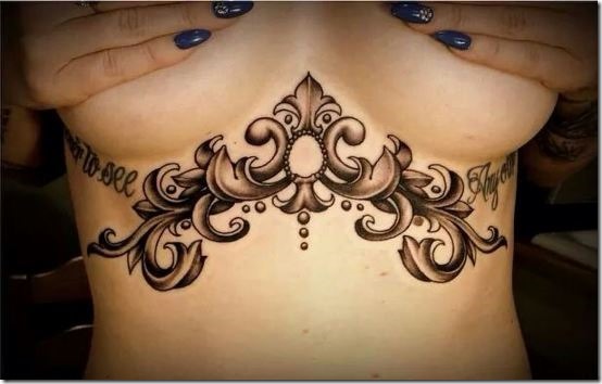 Enticing Beneath The Chest Tattoos For Ladies